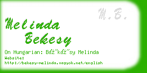 melinda bekesy business card
